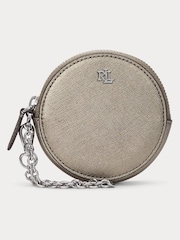 Lauren Ralph Lauren Crosshatch Leather Round Pouch Bag - Image 1 of 3
