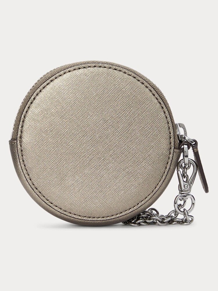 Lauren Ralph Lauren Crosshatch Leather Round Pouch Bag - Image 2 of 3 Lauren Ralph Lauren Crosshatch Leather Round Pouch Bag - Image 2 of 3