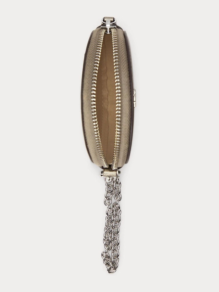 Lauren Ralph Lauren Crosshatch Leather Round Pouch Bag - Image 3 of 3