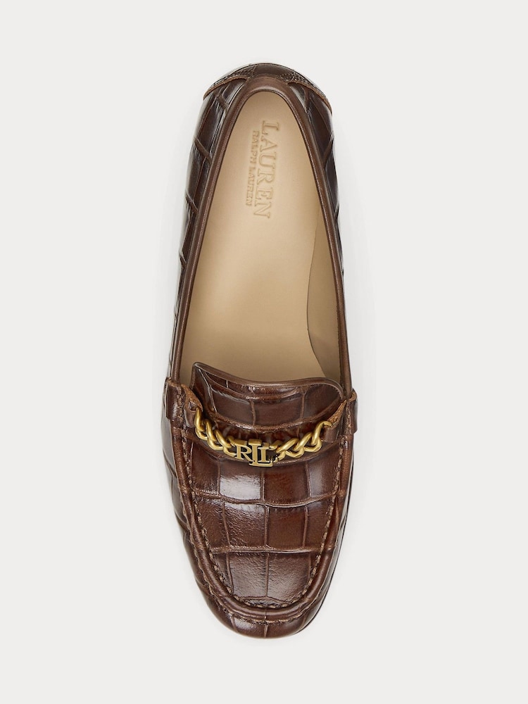 Lauren Ralph Lauren Embsd Crocs Winslet Brown čevlji - Slika 4 iz 4