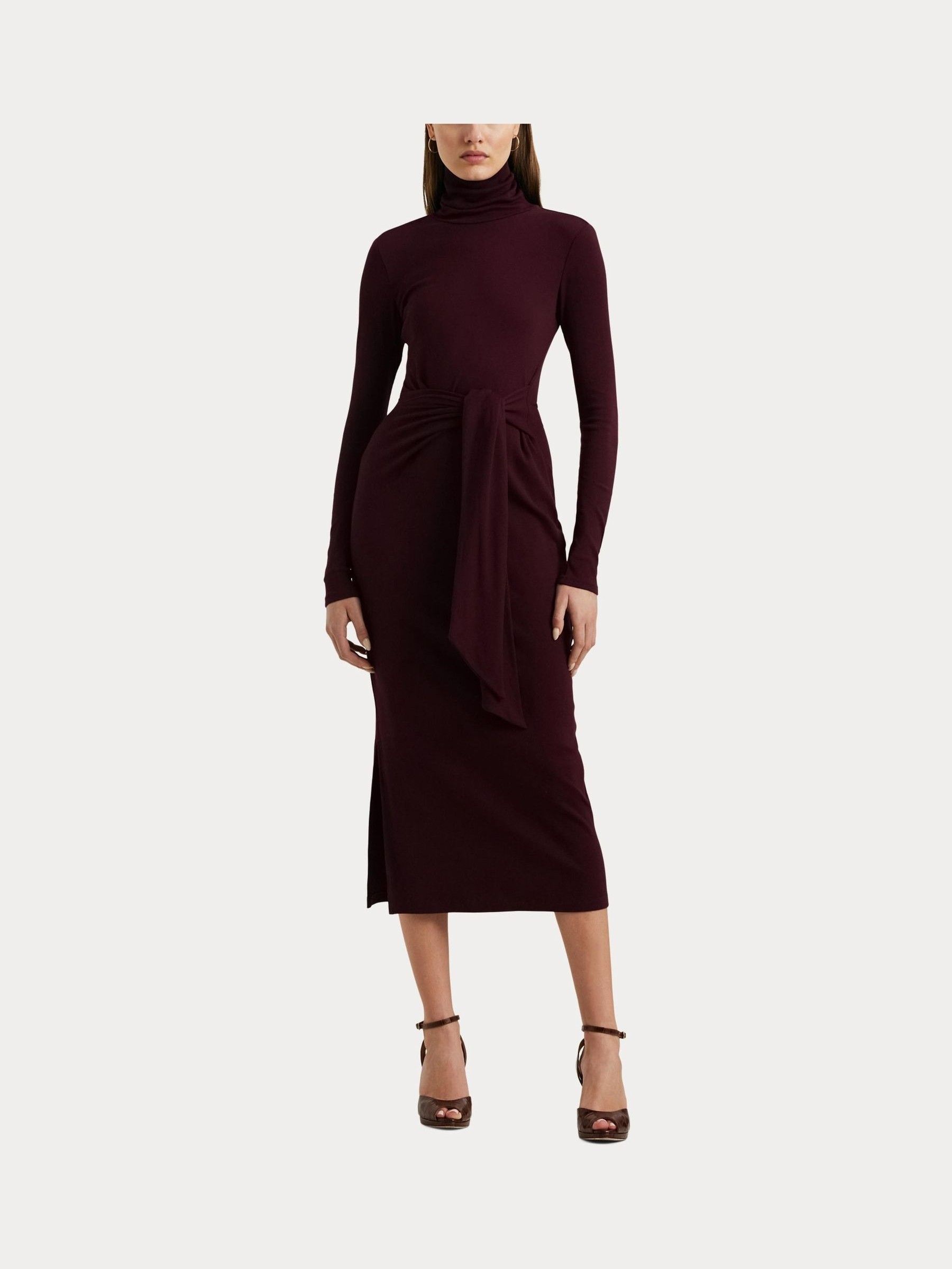 Buy Lauren Ralph Lauren Tie Front Turtleneck Dress from Next Luxembourg
