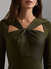 Lauren Ralph Lauren grünes Jerseykleid aus mattem Stoff - Bild 3 von 7