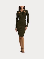 Lauren Ralph Lauren grünes Jerseykleid aus mattem Stoff - Bild 6 von 7