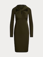 Lauren Ralph Lauren grünes Jerseykleid aus mattem Stoff - Bild 7 von 7