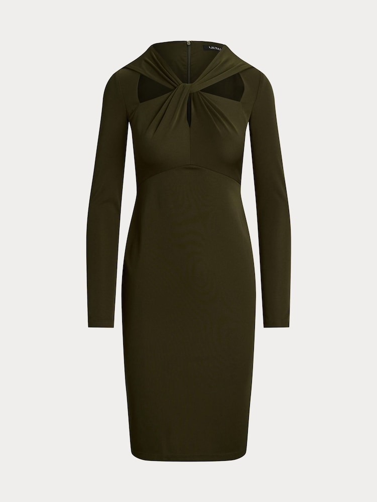 Lauren Ralph Lauren grünes Jerseykleid aus mattem Stoff - Bild 7 von 7