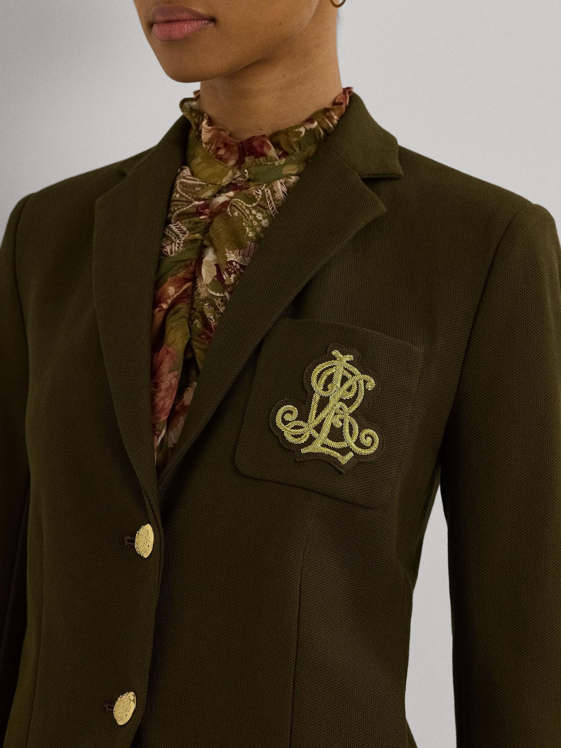 Buy Lauren Ralph Lauren Green Crest Logo Blazer Jacket from Next USA Buy Lauren Ralph Lauren Green Crest Logo Blazer Jacket from Next USA