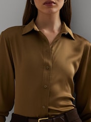 Lauren Ralph Lauren Classic Fit Satin Charmeuse Shirt - Image 4 of 7