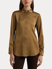 Lauren Ralph Lauren Classic Fit Satin Charmeuse Shirt - Image 6 of 7