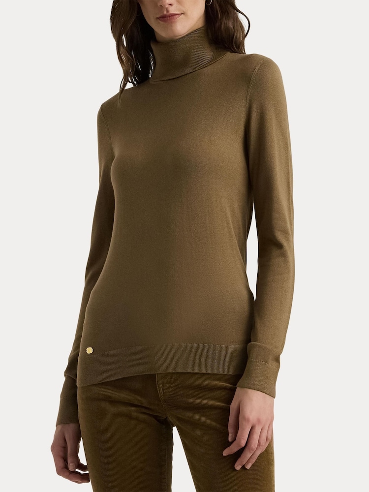 Lauren Ralph Lauren Silk Blend Turtleneck Jumper - Image 5 of 5