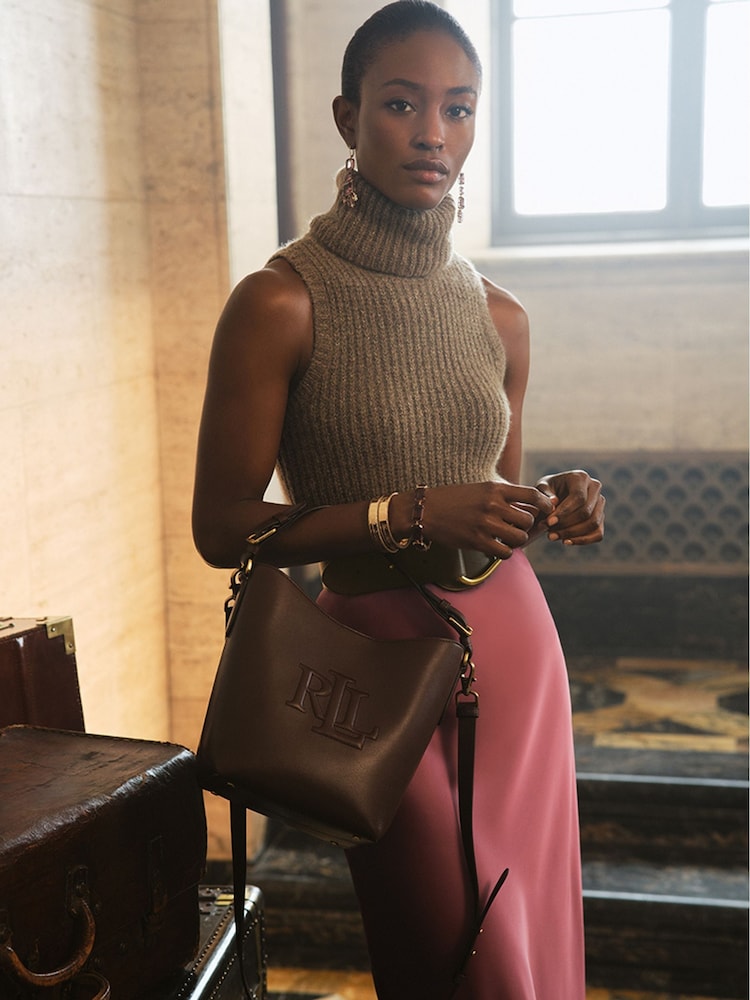 Lauren Ralph Lauren Bruma Metalised Fibre Knitted Vest Jumper - Image 1 of 7