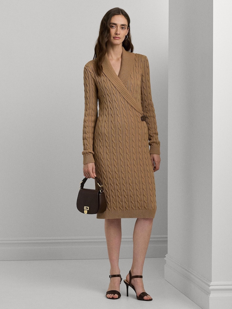 Lauren Ralph Lauren Cable-Knit Buckle-Trim Sweater Dress - Image 1 of 7