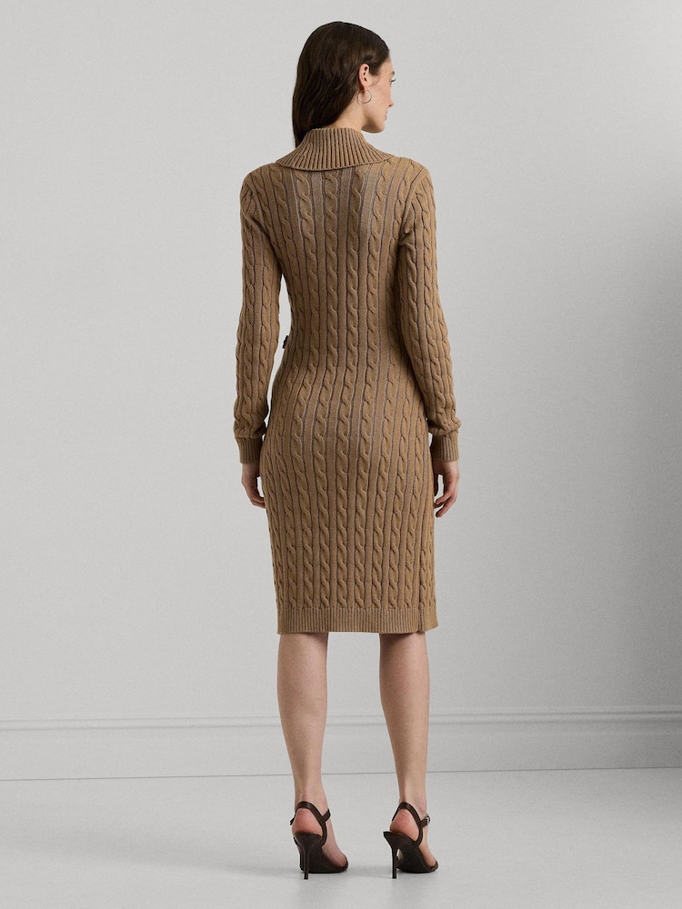 Lauren Ralph Lauren Cable-Knit Buckle-Trim Sweater Dress - Image 2 of 7