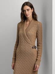 Lauren Ralph Lauren Cable-Knit Buckle-Trim Sweater Dress - Image 3 of 7