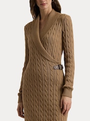 Lauren Ralph Lauren Cable-Knit Buckle-Trim Sweater Dress - Image 4 of 7