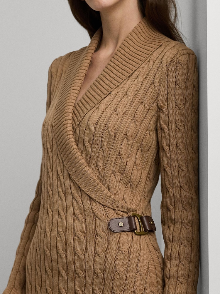 Lauren Ralph Lauren Cable-Knit Buckle-Trim Sweater Dress - Image 5 of 7