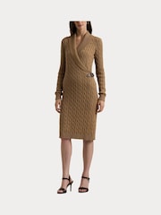 Lauren Ralph Lauren Cable-Knit Buckle-Trim Sweater Dress - Image 6 of 7