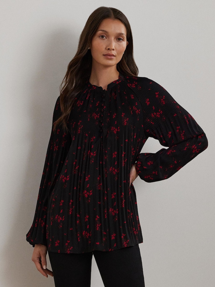 Lauren Ralph Lauren Pleated Floral Print Blouse - Image 1 of 7