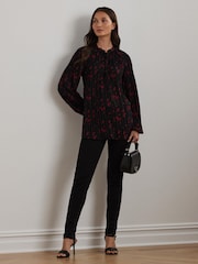 Lauren Ralph Lauren Pleated Floral Print Blouse - Image 2 of 7