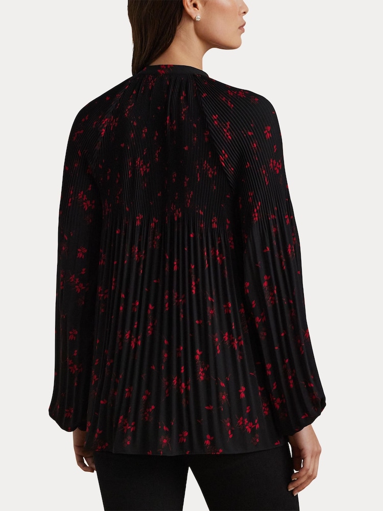 Lauren Ralph Lauren Pleated Floral Print Blouse - Image 5 of 7