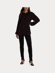 Lauren Ralph Lauren Pleated Floral Print Blouse - Image 7 of 7