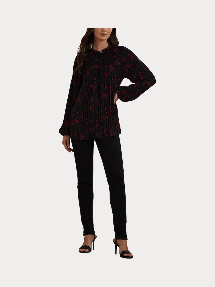 Lauren Ralph Lauren Pleated Floral Print Blouse - Image 7 of 7