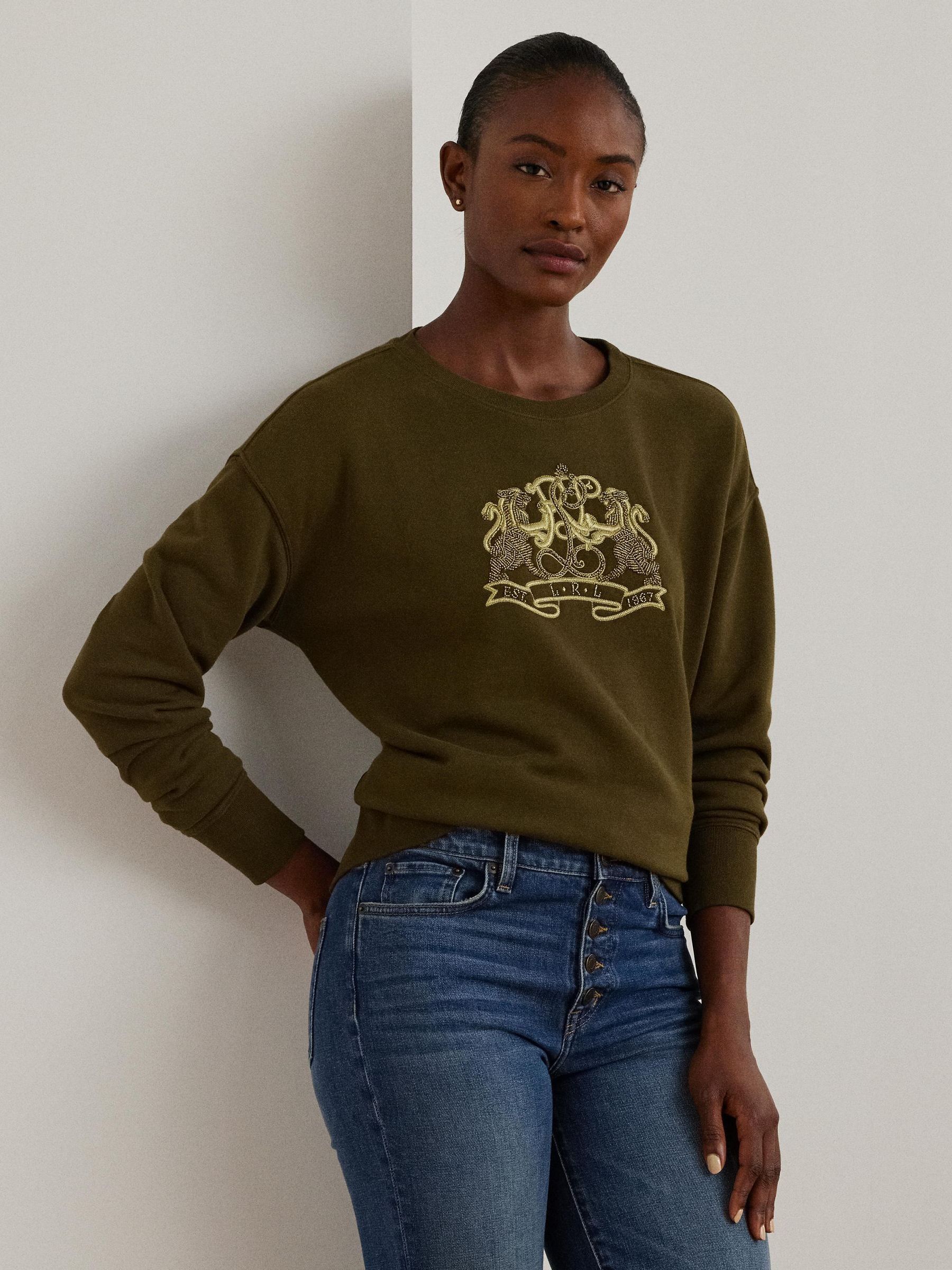 Buy Lauren Ralph Lauren Lion Crest French Terry Pullover Sweatshirt from Next Luxembourg