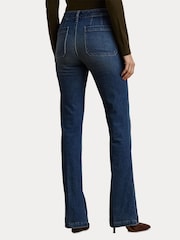 Lauren Ralph Lauren Chain Trim High Rise Flare Denim Brown 100% Cotton Jeans - Image 6 of 8
