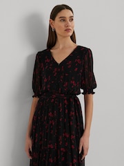 Lauren Ralph Lauren Puff Sleeve Floral Print Maxi Smock 100% Cotton Dress - Image 2 of 7