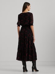 Lauren Ralph Lauren Puff Sleeve Floral Print Maxi Smock 100% Cotton Dress - Image 3 of 7