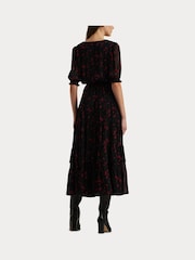 Lauren Ralph Lauren Puff Sleeve Floral Print Maxi Smock 100% Cotton Dress - Image 5 of 7