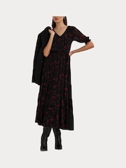 Lauren Ralph Lauren Puff Sleeve Floral Print Maxi Smock 100% Cotton Dress - Image 7 of 7