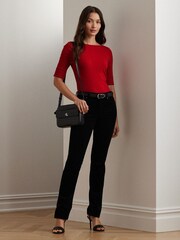 Lauren Ralph Lauren Amnita Scoop Neck Ripped Long Sleeve Top - Image 3 of 8