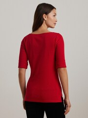 Lauren Ralph Lauren Amnita Scoop Neck Ripped Long Sleeve Top - Image 4 of 8