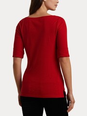 Lauren Ralph Lauren Amnita Scoop Neck Ripped Long Sleeve Top - Image 6 of 8