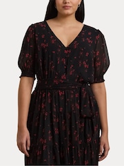 Lauren Ralph Lauren Curve Puff Sleeve Floral Print Maxi 100% Cotton Smock Dress - Image 3 of 8
