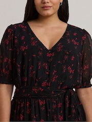 Lauren Ralph Lauren Curve Puff Sleeve Floral Print Maxi 100% Cotton Smock Dress - Image 6 of 8