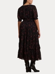 Lauren Ralph Lauren Curve Puff Sleeve Floral Print Maxi 100% Cotton Smock Dress - Image 7 of 8