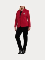 Lauren Ralph Lauren Curve Anfisa Crest Logo Blazer Jacket - Image 8 of 9