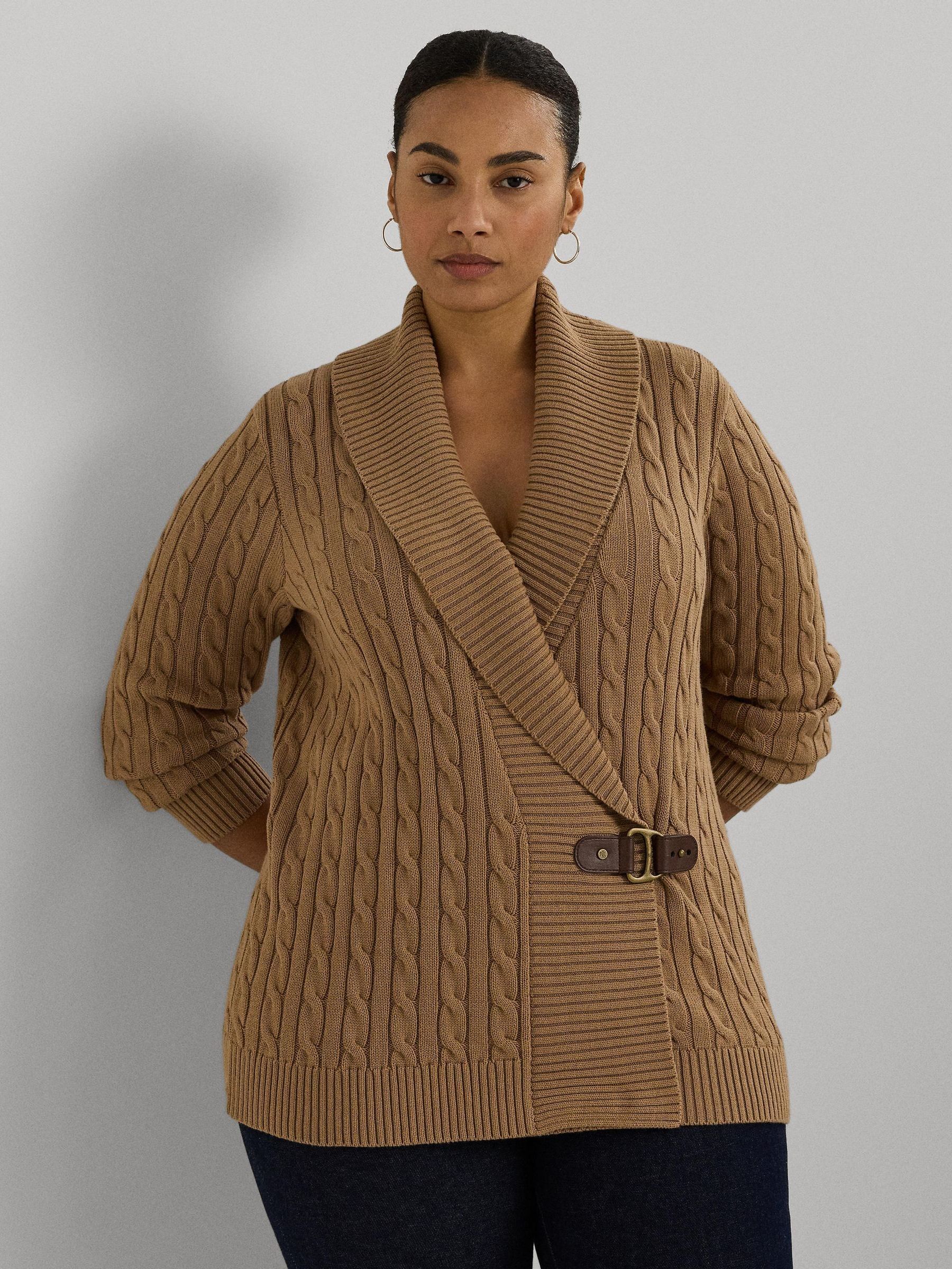 Buy Lauren Ralph Lauren Curve Buckled 100 Cotton Brown Sweater from Next Luxembourg