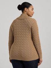 Lauren Ralph Lauren Curve Buckled 100% Cotton Brown Sweater - Image 2 of 6