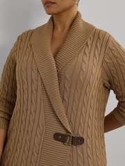 Lauren Ralph Lauren Curve Buckled 100% Cotton Brown Sweater - Image 3 of 6