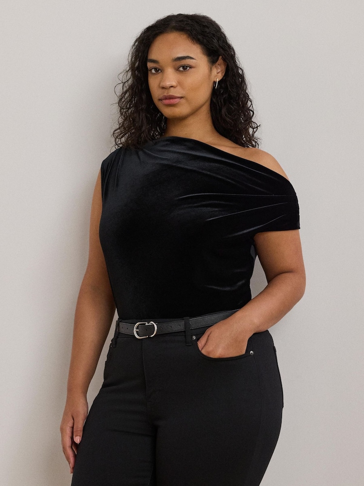 Lauren Ralph Lauren Luxe Velvet Black Top - Image 1 of 8