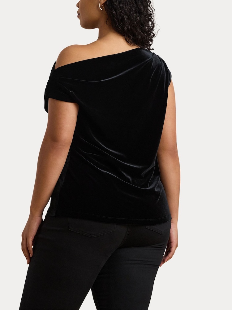 Lauren Ralph Lauren Luxe Velvet Black Top - Image 2 of 8