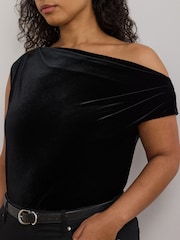 Lauren Ralph Lauren Luxe Velvet Black Top - Image 3 of 8