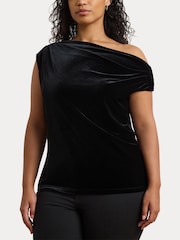 Lauren Ralph Lauren Luxe Velvet Black Top - Image 4 of 8