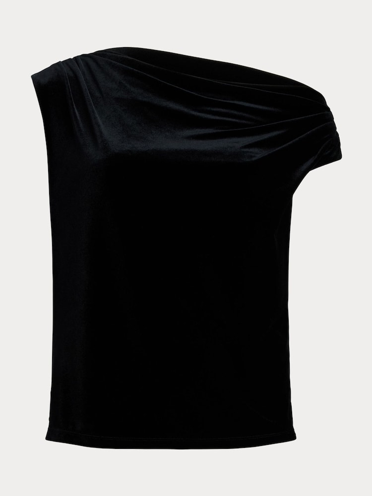 Lauren Ralph Lauren Luxe Velvet Black Top - Image 8 of 8