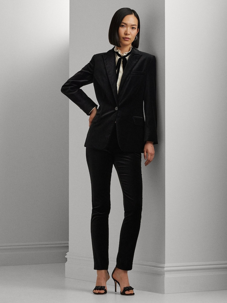 Lauren Ralph Lauren Stretch Velvet Skinny Ankle Trousers - Image 2 of 7