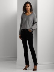 Lauren Ralph Lauren V Neck Textured Ribbed Jumper - Image 5 of 5