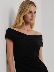 Lauren Ralph Lauren Crepe Off-The-Shoulder Cocktail 100% Cotton Dress - Image 5 of 9