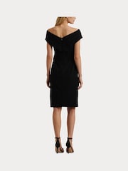 Lauren Ralph Lauren Crepe Off-The-Shoulder Cocktail 100% Cotton Dress - Image 6 of 9